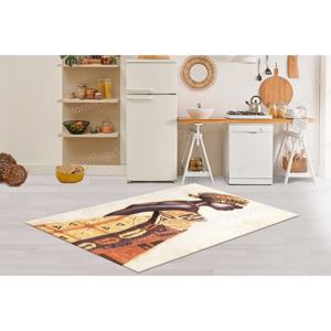 Tapis imprimé femme ethnique : Tapis antidérapant pour bureau, salle à manger et accent, tapis en chenille - Product Image 1