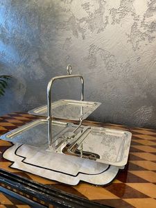 Support à gâteau rond à 3 niveaux de luxe, nouvelle marque TQC, design en aluminium écologique à nervures, qualité supérieure, plateau argenté, lavage à la main uniquement - Product Image 5