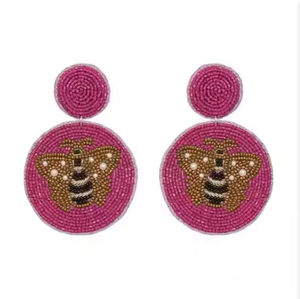 Boucles d'oreilles créoles tendance faites à la main avec des perles de rocaille, broderie perlée, pour femmes et filles, mignonnes pour les soirées - Product Image 4