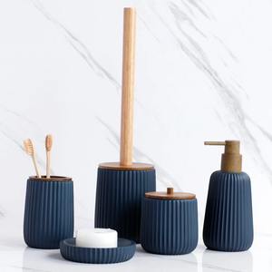 Juego de Baño azul Solución moderna y elegante Organizar Esenciales de baño Diseño funcional duradero y elegante multiusos de la India - Product Image 2