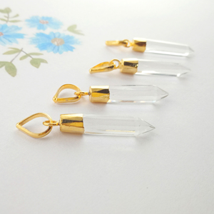 จี้คริสตัลควอตซ์ใสเคลือบอิเล็คโทรเพลทสีทองจี้อัญมณีจี้คริสตัลพรีเมี่ยมและเครื่องราง - Product Image 2