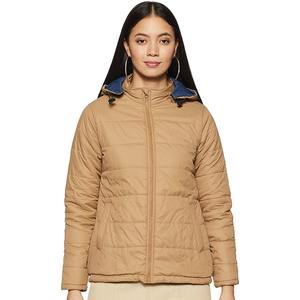 Chaqueta acolchada gruesa y cálida de invierno para mujer con logotipo personalizado, ropa de burbujas con relleno de algodón transpirable, forro de poliéster, tela tejida - Product Image 5