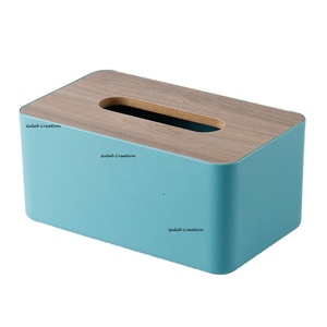 Soporte para caja de pañuelos de madera blanca con impresión de logotipo personalizado para uso en el hogar, oficina, hotel o regalo - Product Image 5