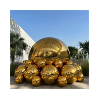 Boule miroir gonflable en PVC prix usine 0.6m boule réfléchissante disco dorée décoration de campagne publicitaire