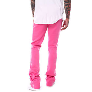 Pantalones de chándal apilados de cintura alta con logotipo personalizado para hombre, pantalones de chándal ajustados con estilo, pantalones con cordón, tela de algodón informal - Product Image 4