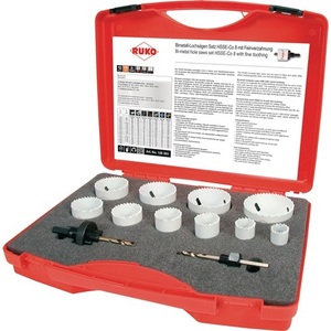 12-Piece Bi-Metal RUKO HSSE-Co8 Hole <b>Saw</b> Set 19-64 mm Cutting Depth 38 mm - Product Image 1