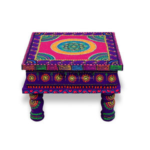 Tradebyd Chowki de madera decorativo para Puja Room Mesa de madera hecha a mano para Mandir y festivales - Product Image 4