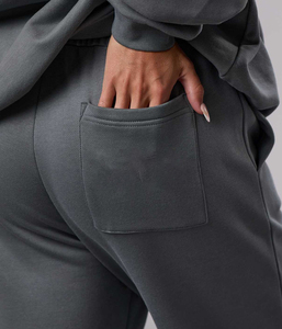 Pantalons de jogging évasés pour femmes à taille mi-haute, vêtements de rue personnalisés en toile avec devant plat et poche arrière respirante - Product Image 3