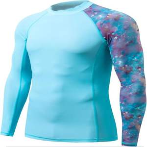 Rashguard léger à manches longues UPF50 respirant, directement de l'usine, avec logo personnalisé, en polyester/nylon, vêtements de sport - Product Image 4