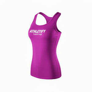 Camiseta Deportiva sin Mangas para Mujer, Estilo Racerback, Azul, para Gimnasio, Fitness, Yoga, Entrenamiento, Secado Rápido, Elástica, Transpirable, para Correr, OEM - Product Image 1