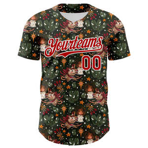 Camiseta de Béisbol Navideña con Diseño Personalizado para Equipos - Product Image 2