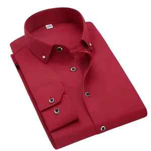 Chemises respirantes de haute qualité pour hommes | Chemise à manches longues coupe ajustée de luxe pour vêtements de bureau formels décontractés | Chemise pour homme en coton - Product Image 6