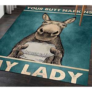 Alfombra estampada: diseño moderno, antideslizante, fácil de limpiar, ideal para pasillos y baños, alfombra delgada no tejida - Product Image 1