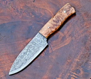 Couteau de chasse damas fait main personnalisé, lame en acier damas forgé à la main, lame fixe avec gaine de support OEM - Product Image 5