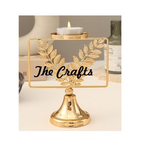 Porte-bougie en métal couleur or pour la maison et les accessoires de décoration de mariage, best-seller, porte-bougie décoratif - Product Image 3