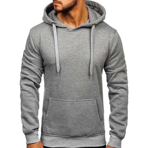 Sudaderas con capucha de hombre transpirables de color sólido polar de algodón 100% de peso pesado de gran tamaño básico informal bordado con impresión de logotipo personalizado - Product Image 3