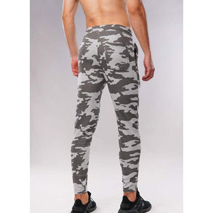 Pantalones de chándal con estampado de camuflaje de color gris para hombre, pantalones de chándal OEM de cintura alta con cordón - Product Image 2
