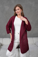Cárdigan calado Beige de alta calidad para mujer, suéter largo de punto informal con estampado, Jersey informal con logotipo en la espalda