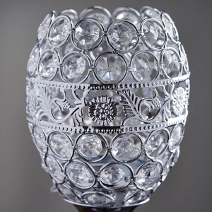 Nouvelle conception forme ronde cristal perlé chandelier grand couleur argent support votif élégant bougeoir pour les mariages événements - Product Image 6