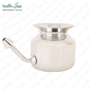 HealthAndYoga SteloKleen Jala Neti Pot Hot-Selling Silver Neti Pot pour le nettoyage nasal Yoga & Ayurveda Sinus Rinse Kit. - Product Image 3