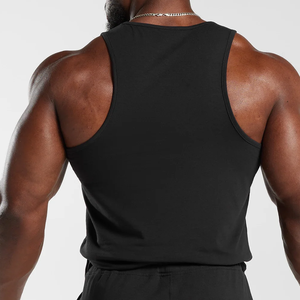 Camiseta de tirantes de gimnasio con logotipo personalizado para hombre, chaleco de punto de LICRA de algodón transpirable, culturismo, Fitness, correr, de talla grande - Product Image 6