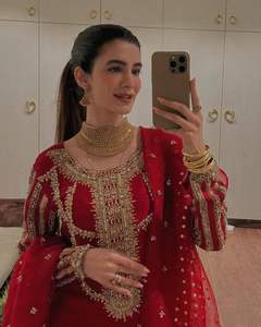 Nouveau concepteur vêtements de fête de mariage de haute qualité lourd Georgette entièrement fil broderie travail haut et Palazzo avec Dupatta - Product Image 3