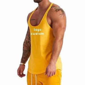 Camiseta sin mangas de algodón tejida transpirable personalizada OEM al por mayor, camiseta de secado rápido ecológica para deportes de gimnasio para Fitness, correr, estilo Formal - Product Image 2
