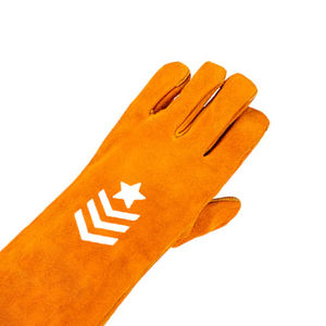 Gants de soudage industriels en cuir de style long, couleur unie, résistants à la chaleur, protection des mains avec manches longues - Product Image 6