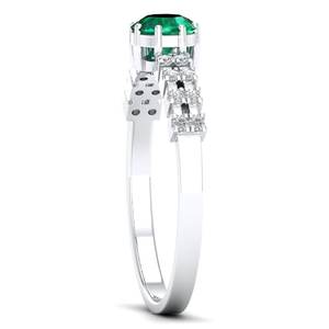 Anneaux fins en argent sterling 925 de REYES, prix de gros, pierre précieuse émeraude ronde de 0,5 carat, bijoux fins de luxe pour femmes, mariage - Product Image 3