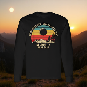 T-shirt à manches longues Belton Tx Total Solar Eclipse 2024 - Product Image 3