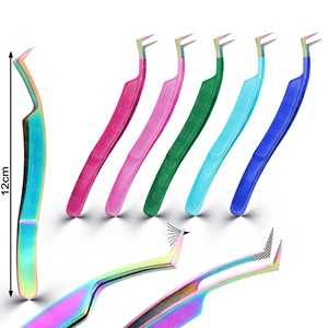 Pinzas para Extensión de Pestañas con Logotipo Personalizado, Hechas de Acero Inoxidable, Precio de Fábrica, Herramienta de Belleza para Abanicar Pestañas - Product Image 4