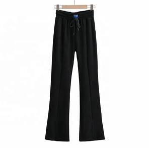 Pantalones Deportivos de Pierna Ancha con Pliegues para Mujer, Invierno 2025, Logotipo Personalizado en Relieve, Cordón Ajustable, Forro Polar Cortavientos, 100% Algodón - Product Image 2