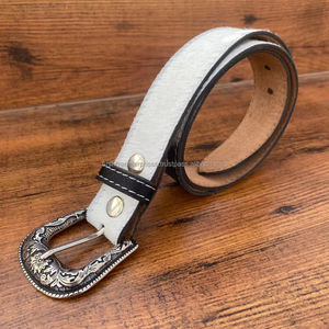 Cinturón de cuero de vaca de lujo de marca famosa para hombre con hebilla adornada extraíble hecho a mano de alta calidad cinturones de cuero de vaca genuino Natural - Product Image 5