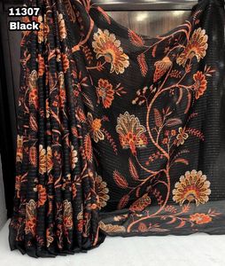 ผ้าชีฟอง,สินค้ามาใหม่ล่าสุดเสื้อผู้หญิงแฟชั่นส่งออกผ้าชีฟอง Sabyasachi พิมพ์ดิจิตอล - Product Image 3