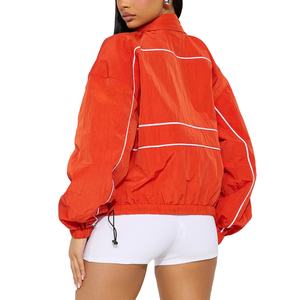 Nueva moda mujer fina transpirable nailon cortavientos ropa deportiva diseñador venta al por mayor personalizada mujer corta cremallera chaqueta cortavientos - Product Image 2