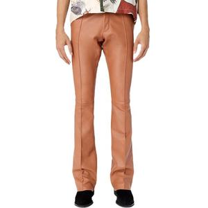 Venta al por mayor de pantalones de cuero de vaca de cintura media de los hombres de lona genuina casual con diseños bordados disponibles en OEM - Product Image 5