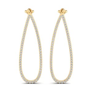 REYES Design original, boucles d'oreilles en argent sterling 925, diamant rond taille brillant de 1,8 carat, cultivé en laboratoire, pour femmes, cadeau de mariage de luxe - Product Image 1