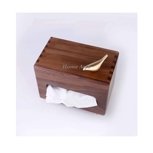 Porte-serviettes en bois de la plus haute qualité, design simple, forme rectangulaire, boîte à serviettes pour mariage, utilisation en fête - Product Image 5