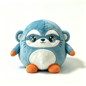 Peluche de mono azul personalizado, peluche de mono superhéroe con máscara, juguete de peluche redondo y suave, almohada de peluche de mono adorable - Product Image 1