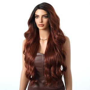 Payton-DWY Reddish Brown Tresses Side Part <b>Wig</b> with Wavy Hair - Product Image 4