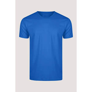 Camisetas de Cuello Redondo para Hombre, Casuales, de Verano, Corte Regular, Básicas, de Manga Corta, Color Azul Clásico, 100% Algodón - Product Image 2