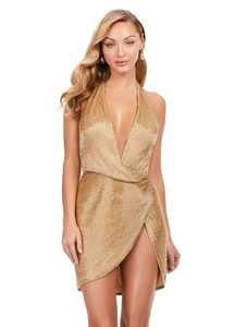 Robes de soirée élégantes pour femmes, dos nu, droites, mi-longues, col en V, élégantes, avec un léger décolleté, soutien-gorge intégré, 100% - Product Image 5