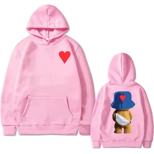 เสื้อฮู้ดผ้าฟลีซโพลีเอสเตอร์/คอตตอนเนื้อหนาคุณภาพสูงแบบเรียบสีพื้นสำหรับขายส่ง ระบายอากาศได้ดี แห้งเร็ว เหมาะสำหรับฤดูหนาว - Product Image 3