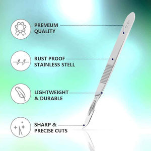 QNQ Hit Manual Surgical <b>Scalpel</b> Handle N.3 12.5cm Sterile Stainless Steel <b>Blade</b> with <b>Scalpel</b> Handle - Product Image 2