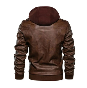 Veste en cuir pour homme tendance, veste d'hiver, cuir d'agneau véritable, directement de l'usine, grande taille, style zippé, veste en cuir pour homme adulte - Product Image 5