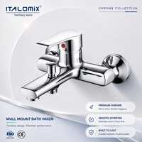 Robinet de douche thermostatique de luxe ITALOMIX, mitigeur mural en alliage de zinc, corps chromé poli, robinet de baignoire avec inverseur