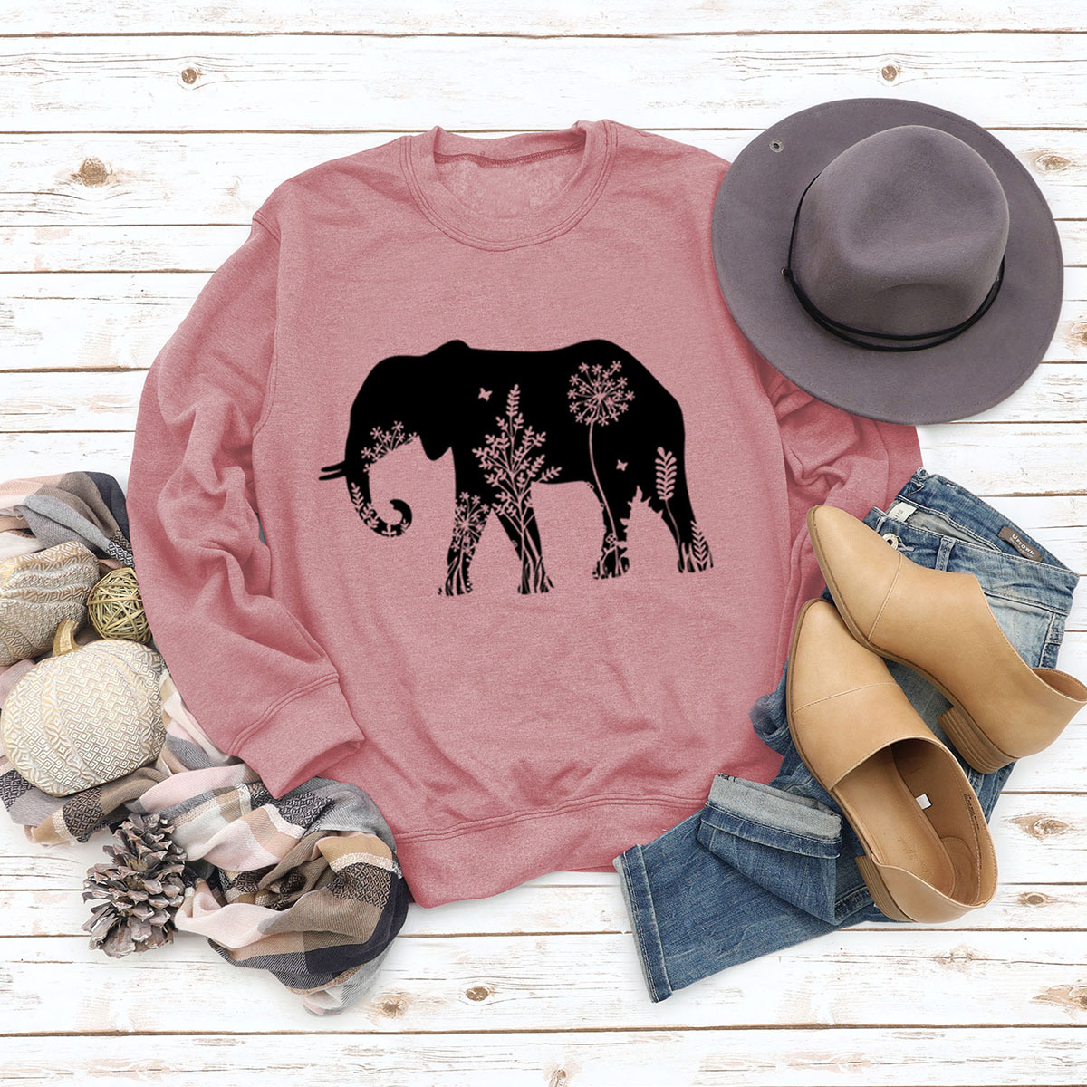 Rose gold sweatshirt (black font)