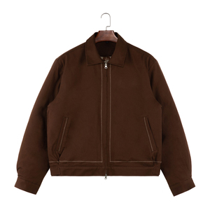 Manteau d'hiver boutonné à manches longues doublé en coton pour hommes personnalisé veste à fermeture éclair pour hommes manches longues - Product Image 1