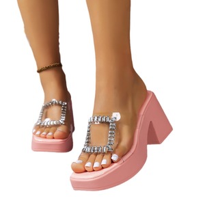 Nuovo arrivo pantofole <span class=keywords><strong>tacco</strong></span> alto <span class=keywords><strong>con</strong></span> decorazione di strass e piattaforma resistente all'<span class=keywords><strong>acqua</strong></span> <span class=keywords><strong>con</strong></span> plateau Femme a punta aperta - Product Image 6