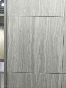 Azulejos de Porcelana Pulidos Esmaltados Antideslizantes y Antibacterianos Traventino Gris, Diseño Moderno y Elegante, 600x600 mm, para Pisos de Salones y Villas - Product Image 2